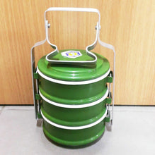 Load image into Gallery viewer, Thai Enamel Tiffin Lunch Box Food Carrier Container Pinto Bento Enamelware
