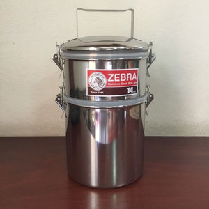 Thai Zebra Brand Stainless Food Carrier Deep Airtight 14X2 Smart Lock Jumbo