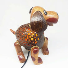 Load image into Gallery viewer, Vintage Table Lamp Shade Dog Coconut Shell Night Light Shade Handmade Kids Gift