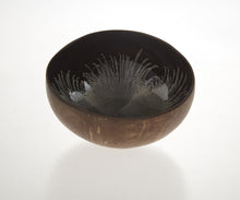 Load image into Gallery viewer, Coconut Shell Bowl Accessory Holder Handmade Beach Home Decor Carved Painted Art