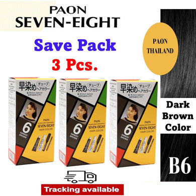 3x PAON Seven Eight Hair Color Cream Dark Brown Quick Permanent Cover Grey Hair