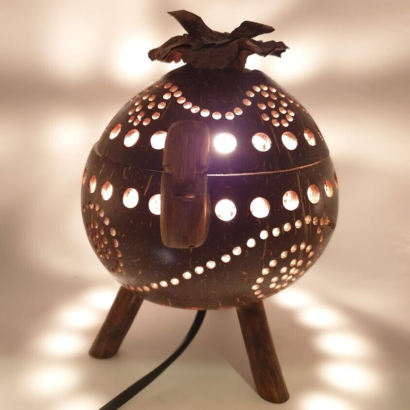Lamp Shade Table Lamps Coconut Shell Wood Home Decor Natural Restaurant Outdoor
