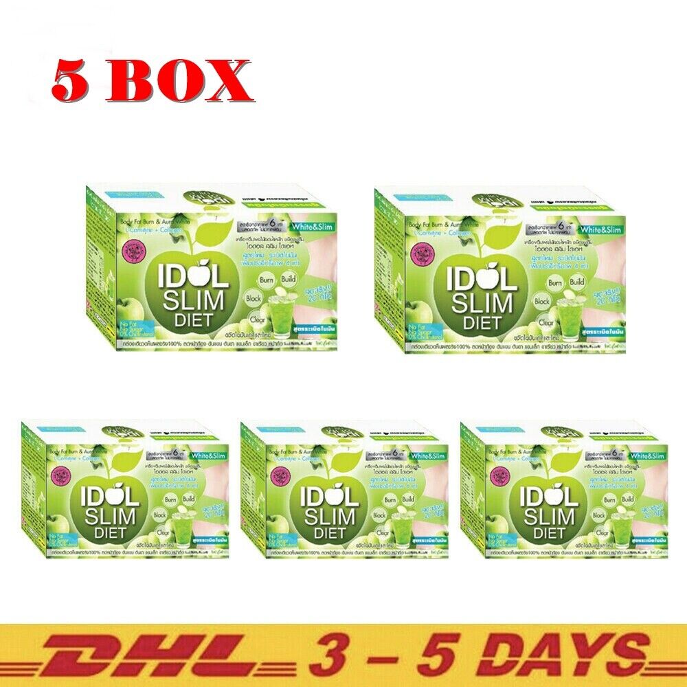 5 BOX IDOL SLIM APPLE Lose Belly Fat Burner Slim Fast Youthful Whitening Radiant