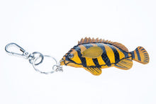 Load image into Gallery viewer, Leather Tiger Fish Key Chain Animal Idea Handcraft Keyring Bag Backpack gift