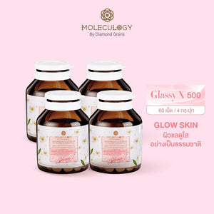 4x Moleculogy by Diamond Grains Glassy X 500 Dietary Supplement Bright Skin 60's