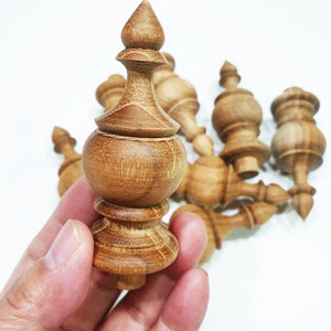 Set 8x 3.25"Teak Wood Finials Replacement for Bed Clock Curtain Rail furniture