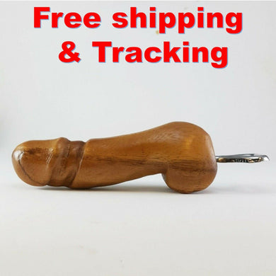 Bottle Opener Penis Shape Wooden Handle Wood Handicraft Tools Bar Gift (size 8
