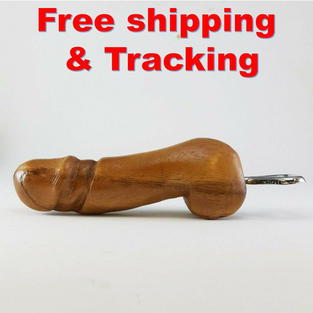 Bottle Opener Penis Shape Wooden Handle Wood Handicraft Tools Bar Gift (size 8