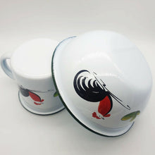 Load image into Gallery viewer, Rare Chicken Enamelware Enamel Mug Cup Bowl Camping Animal Pet Two Pieces Set