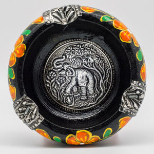 New! Ashtray Thai Elephant Paint Cigarette Mango Wooden Hand Carved Cigar