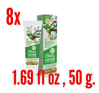 8x Herbal Fluoride Toothpaste Reduce Bad Breath Gum Care tooth Sensitivity 50g