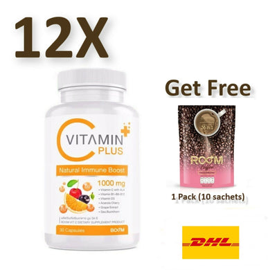12X Vitamin C 1000mg Health boost immunity Beauty Skin Nourishing face 30 capsu