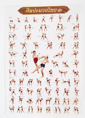Thai Martial Art Muay Thai Boxing Poster Training Teaching Tactic Chart Printed