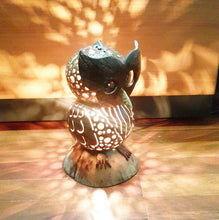 Load image into Gallery viewer, Owl Lamp Shade Table Bedside Desk Vintage Coconut Shell Wooden Home Decor Gift