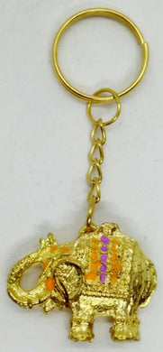 Animal Lover Doll Keyring Elephant Gold Pattern Scotch Sewing Charm Decor