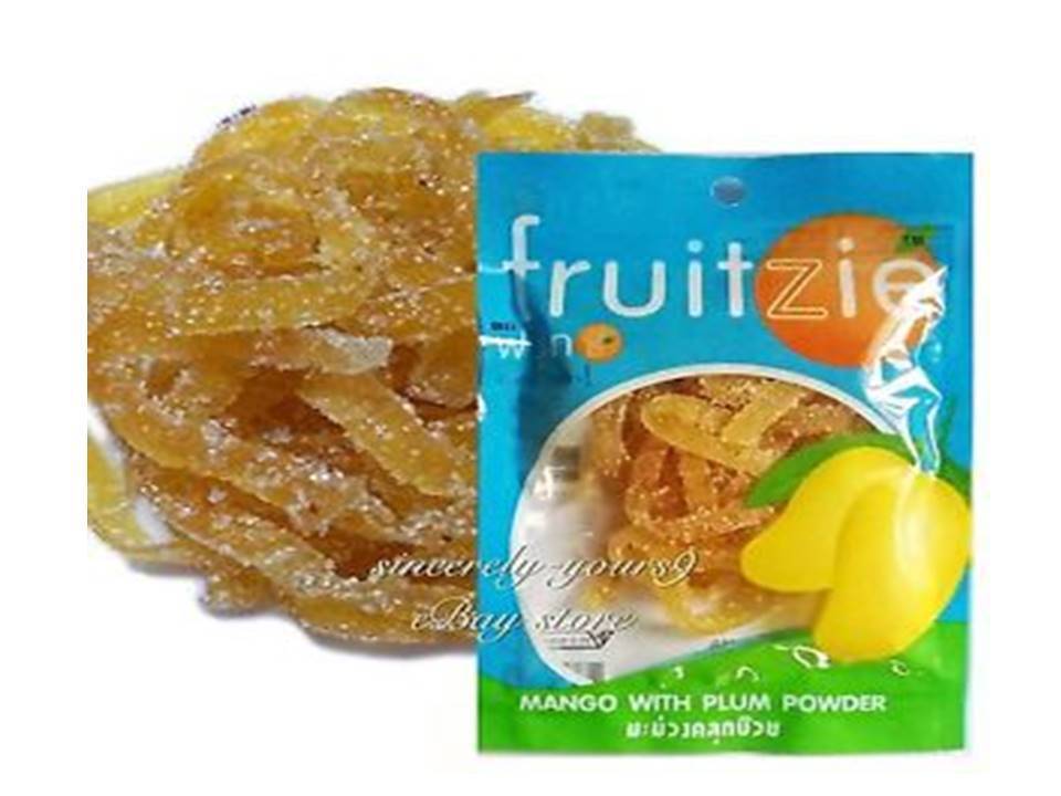 Fruitzie Thai Mango Plum Powder Dried Fruit Sweet Snack 50g.