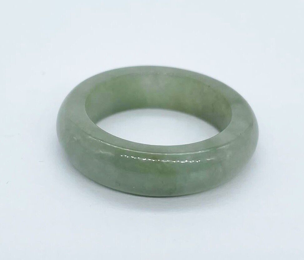 New Ring Natural Green Jade Untreated Myanmar Ring Free ship with track
