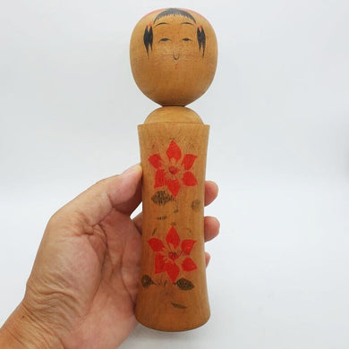 Japanese Kokeshi Wood Vintage Sosaku Wooden Doll Figurine Hand Carved Tall 7