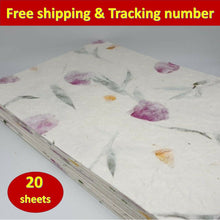 Load image into Gallery viewer, 20 Sheets White Mulberry Flowers Paper Leaves For Craft Roses Thick Heavyweight