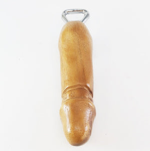 Bottle Opener Penis Shape Wooden Handle Wood Handicraft Tools Bar Gift 8"