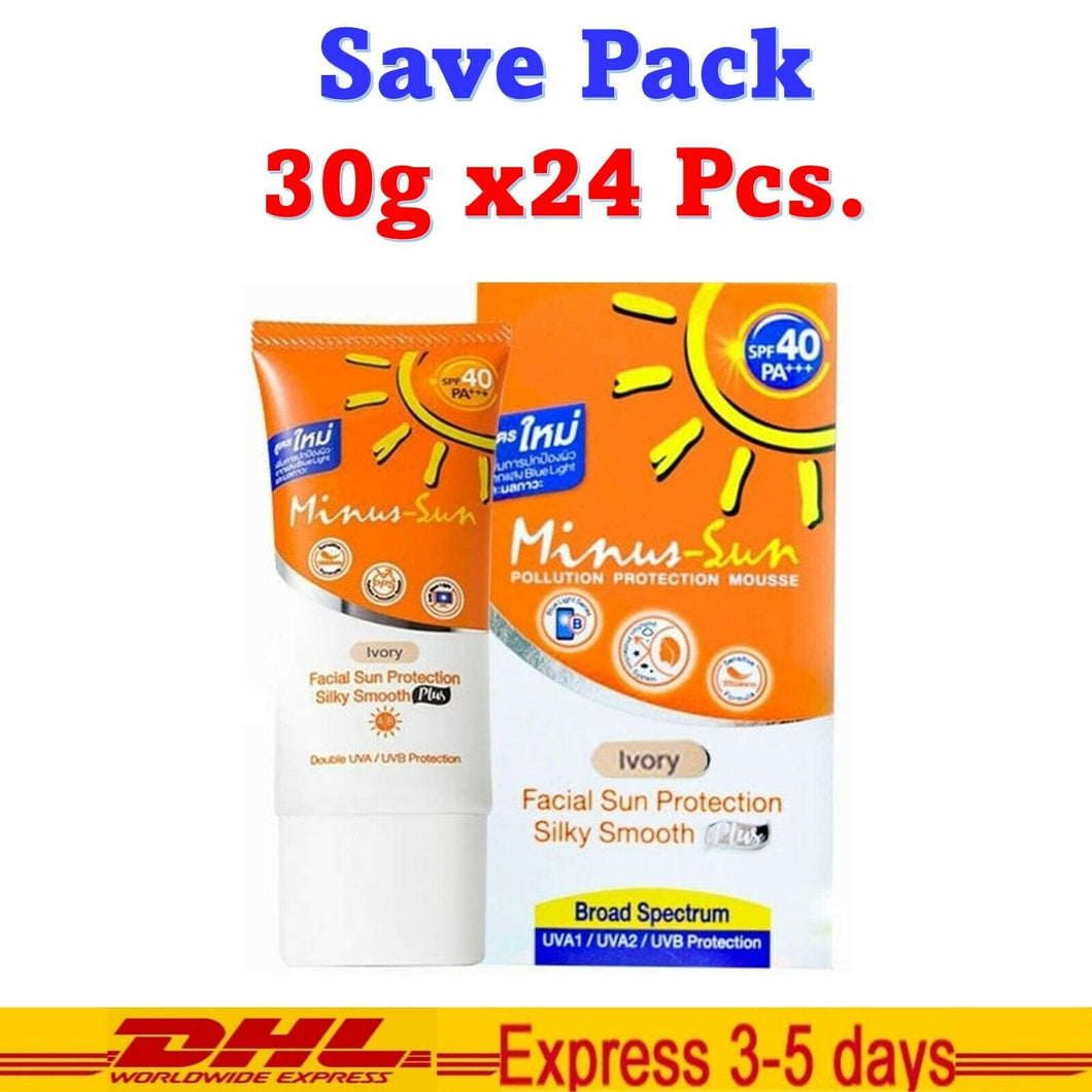 24 x Minus-Sun Ivory Facial Sun Protection SPF40 PA+++ 30g DHL
