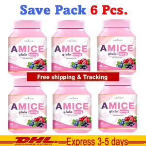 6x Gluta Amice Berry Anti Aging Reduce Wrinkles Face Radiant Beauty Smooth Skin