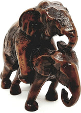 Load image into Gallery viewer, Resin 2 Elephant Sculpture Carved Figurine Antique Decor Collectibles Hand Craft