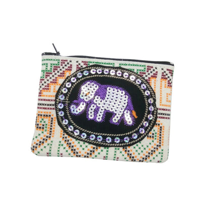 Purse Thai style Multi Color Elephant FabricHandmade pattern animal charm gift