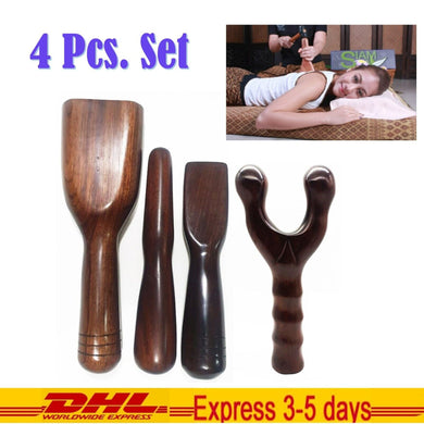 TOK-SEN Hammer Massage Tool Wooden Tool Therapy Thai Tok-Sen Set of 4