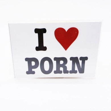 I Love Porn Magnet Funny Joke Design Vintage Poster Fridge Collectible