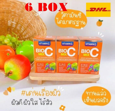 6 BOX BIO C MIX Vitamin C 1000mg Skin Lightening Body Anti-Aging Antioxidant
