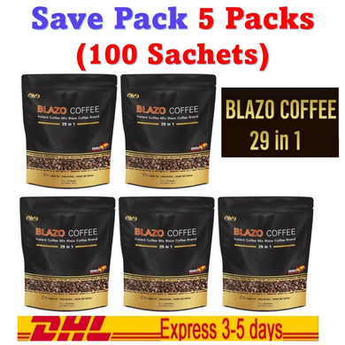 5x BLAZO Coffee Instant 29 in 1 Arabica Glowing Skin Healthy Slimming Shape DHL