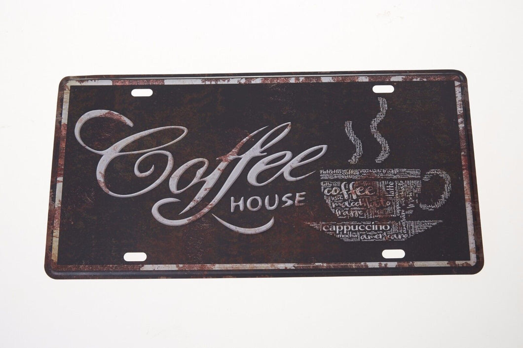 Style Metal Plaque Vintage Wall Plate Decor Retro Coffee Shop Signs Cake Hanging