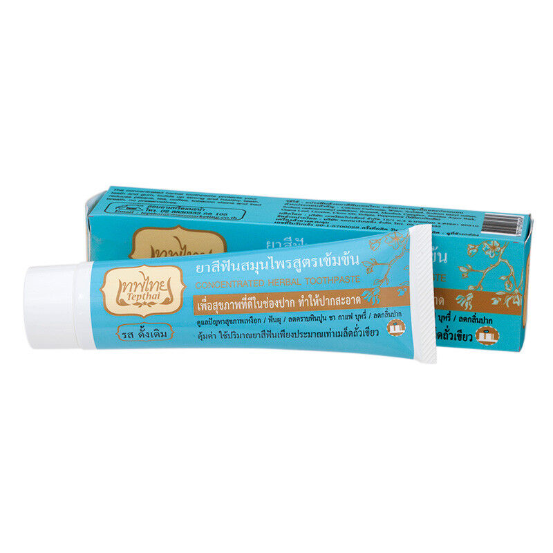 Thai Original Herbal Toothpaste TEPTHAI Natural Clean Whitening Teeth Gums 70g