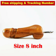 Load image into Gallery viewer, Bottle Opener Penis Shape Wooden Handle Wood Handicraft Tools Bar Gift 8&quot;