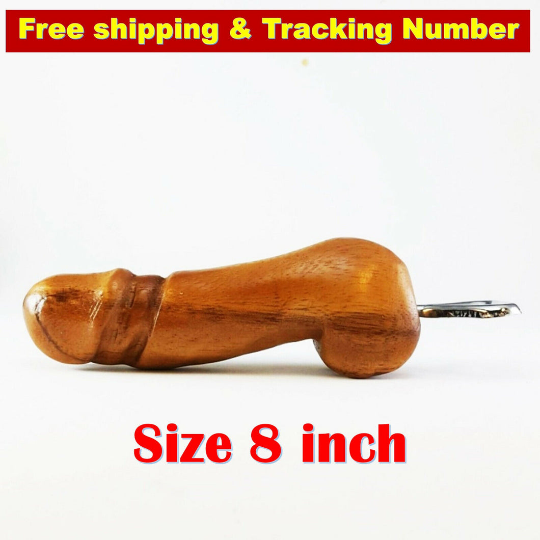 Bottle Opener Penis Shape Wooden Handle Wood Handicraft Tools Bar Gift 8