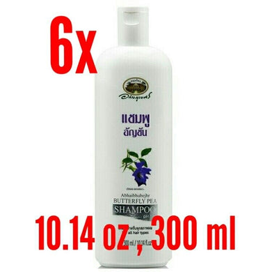 6x Hair Regrowth Shampoo Butterfly Pea Herbal Prevent Gray Thick Black Clean