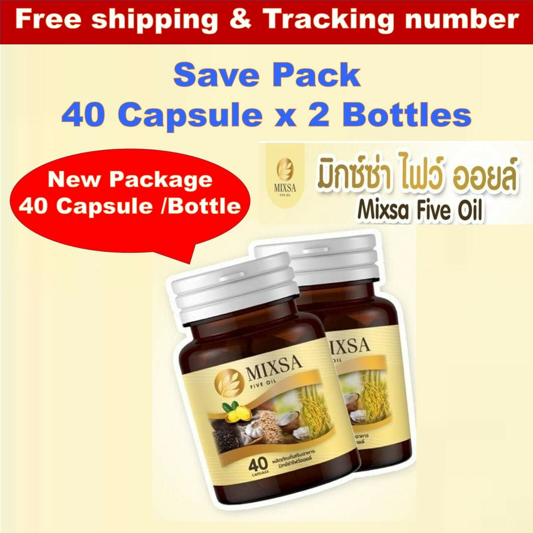 2X Mixsa Five Oils 5 Natural Stimulate Metabolism Brain Bones Sleep Balance Mixa