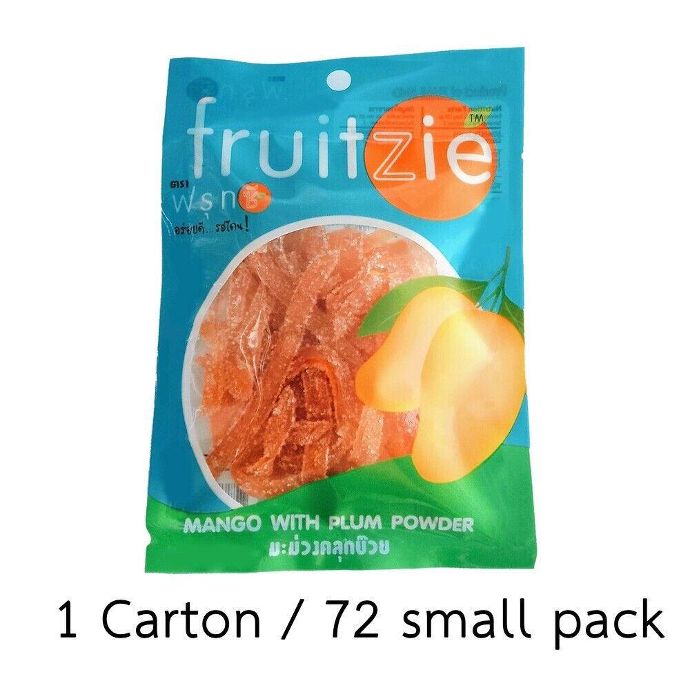 Fruitzie Mango Plum Powder Dried Fruit Sweet 50g. ( 1 Carton / 72 small packs )