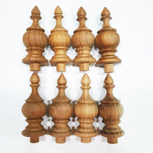 Load image into Gallery viewer, Set 8x 3.25&quot;Teak Wood Finials Replacement for Bed Clock Curtain Rail furniture