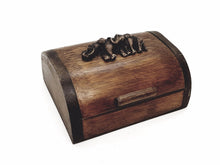 Load image into Gallery viewer, Elephant twin Box Wood chest Hand Craft weave shaped wicker 3D attractive gift
