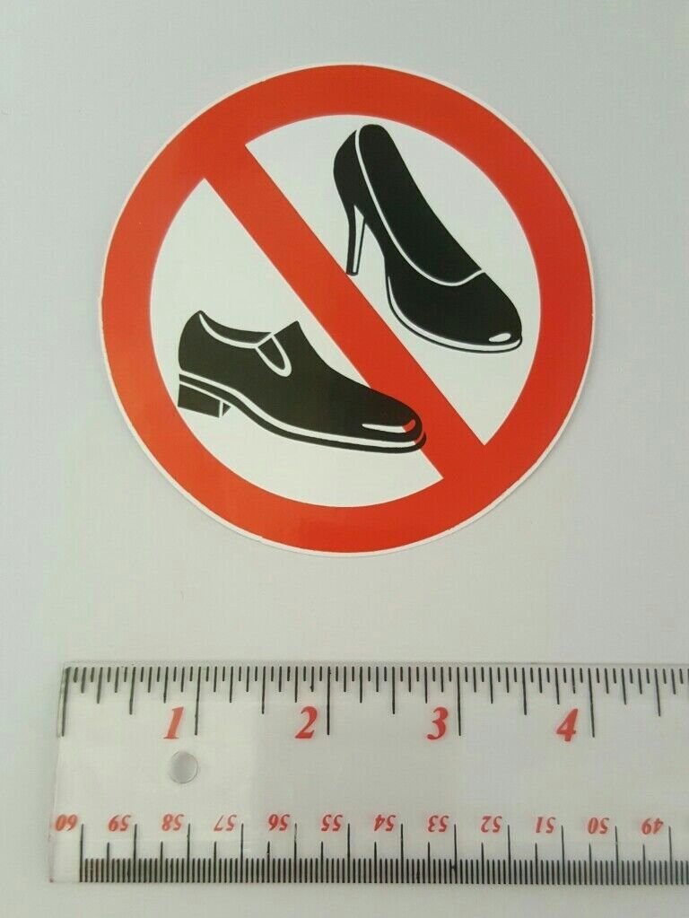 DON'T WEARSHOES Sticker Funny Label Joke Prohibition & Warning Funny Signs