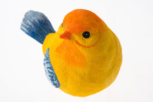 Little Bird Yellow Chubby Resin Hand Painted Cute Animal Figure Decor Craft