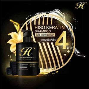 Hiso Keratin Set Charcoal Shampoo and Treatment Detox Reduce Loss Hair Strong