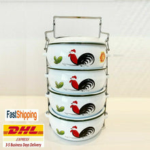 Load image into Gallery viewer, Chicken Bento Lunch Box Stainless Steel Enamel Food Storage 4 Layer Container