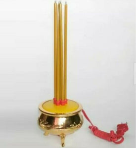 Thai Buddhist Golden Color dragon electric 5 Incense Burner Joss Stick Pot Home