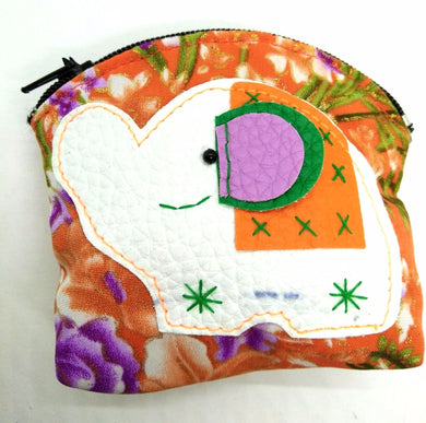 Elephant Mini Cute V.8 Purse Sewing Handmade Fabric Thai style colorful pattern
