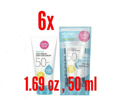 6x Sunscreen Aqua Sun Non Greasy Body Sun Serum SPF50 PA+++ Facial Cream 1.69 oz