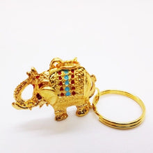 Load image into Gallery viewer, Elephant Gold Bangkok Paint Version.3 Keyring charm cute keychain animal lover