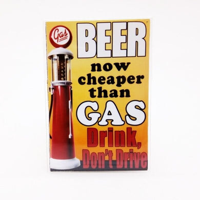 Beer Gas Magnet Funny Joke Design Vintage Poster Fridge Collectible